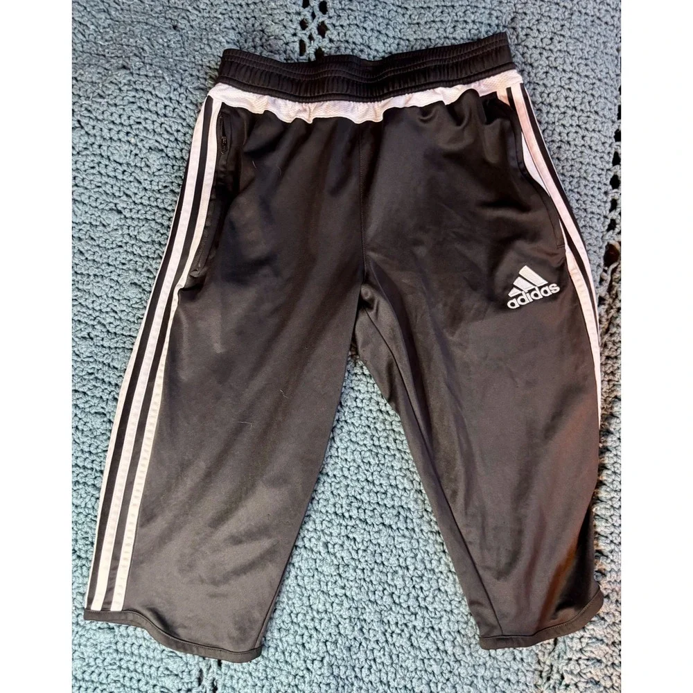 Adidas Climacool Adizero Soccer Training Pants Black White Cropped Mens Small